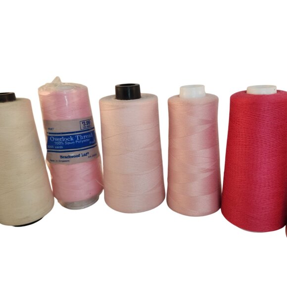 Overlock Thread Spools Lot Of 7 Various Colors Polyester Sewing Serger - Picture 3 of 5